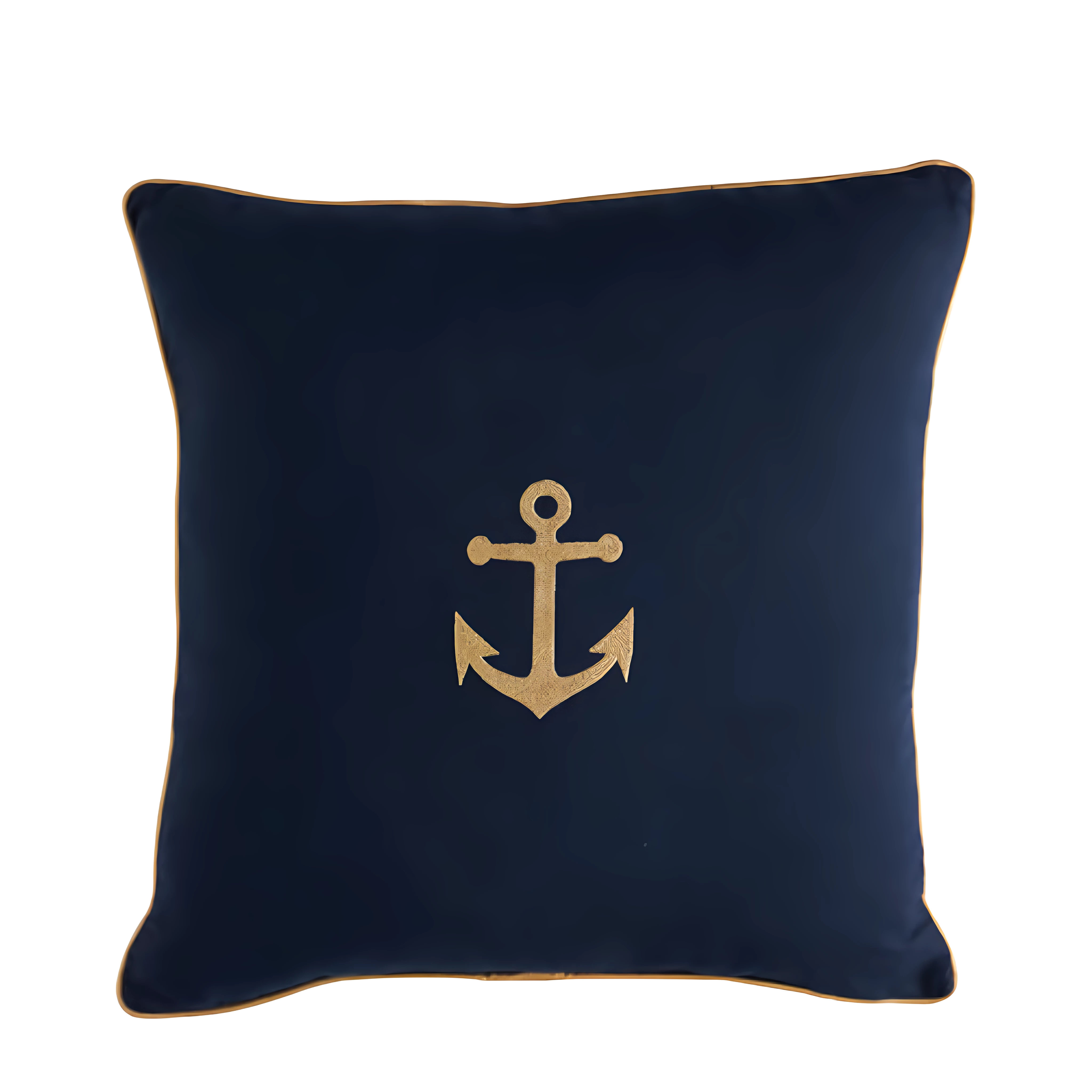CODE_ NA31 NAUTICAL ANCHOR 50x50 100_ Cotton. Embroidered. Piping.