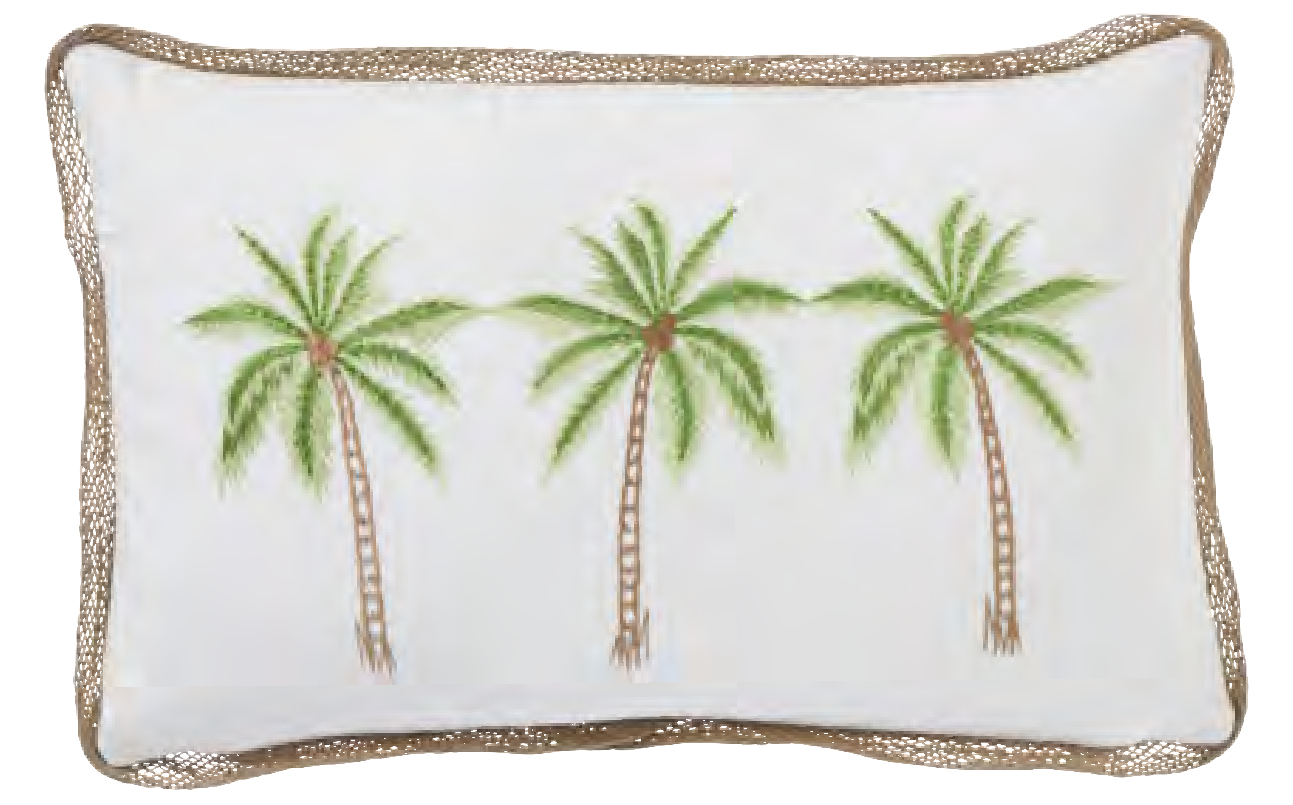 CODE_ PA110 PALMY ISLE 30x50 100_ Cotton. Embroidered. Lattice Rope Edging